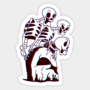 Skellies in the grave - 3D Sticker